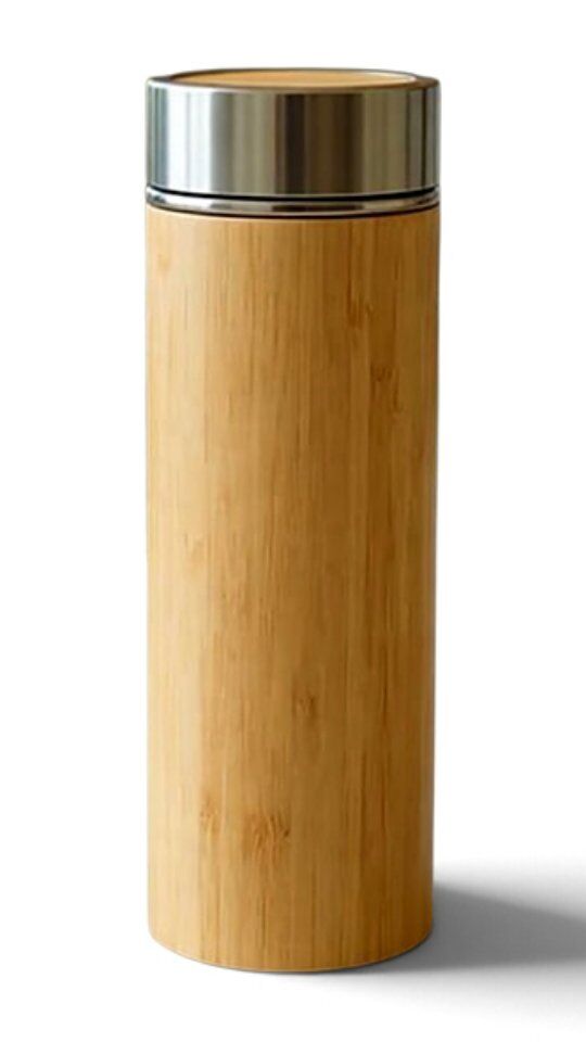 Eco-Friendly Bamboo Vacuum Flask – Double Wall Stainless Steel Hot &amp; Cold Reusable Travel Bottle  Clean-8